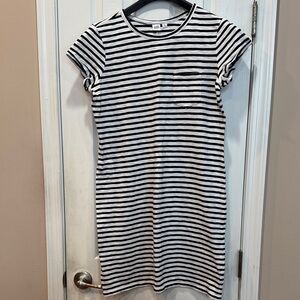 Gap Black & White Striped Cotton Dress